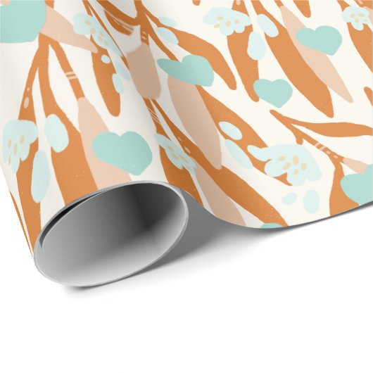 Valentijn Hearts Branches Flowers Love Pattern Cadeaupapier (Rol Hoek)