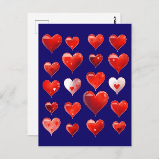 Valentijn Hearts Briefkaart (Voorkant / Achterkant)