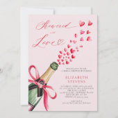 Valentijn Hearts Bubbly Brunch Roze Vrijgezellenfe Kaart (Voorkant)