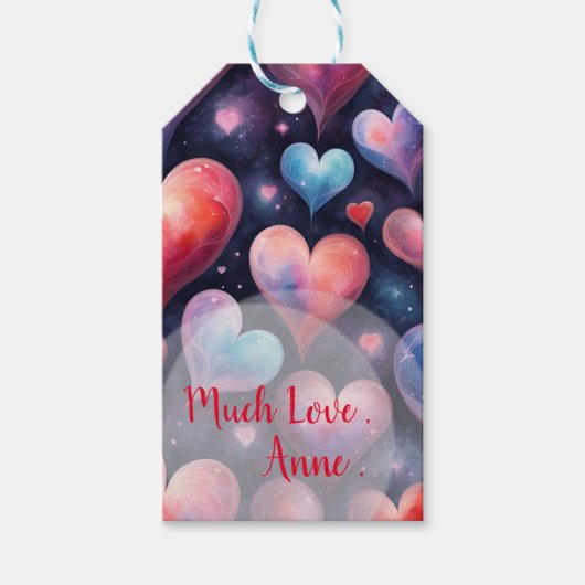 Valentijn Hearts Cadeaulabel (Voorkant)