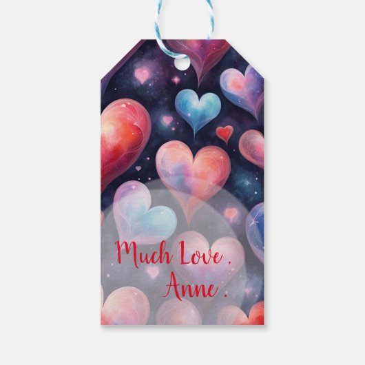 Valentijn Hearts Cadeaulabel (Achterkant)