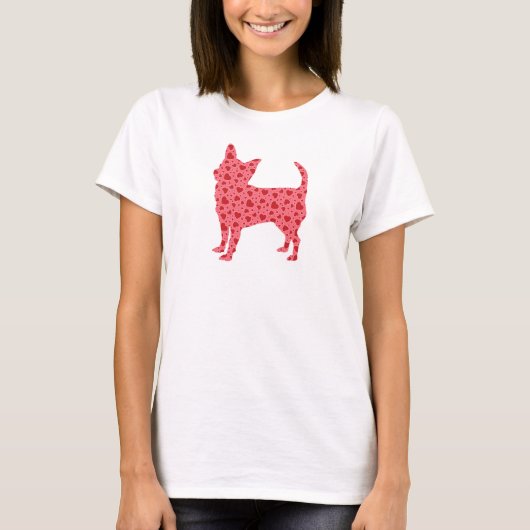 Valentijn Hearts Chihuahua T-shirt (Voorkant)