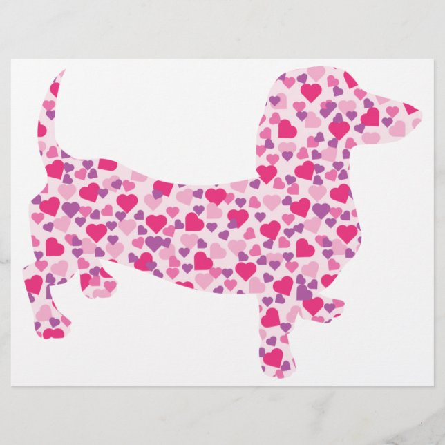 Valentijn Hearts Dachshund (Voorkant)