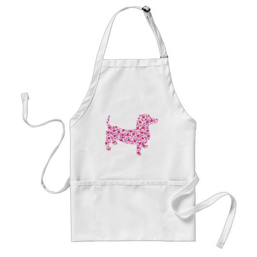 Valentijn Hearts Dachshund Standaard Schort (Voorkant)