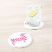 Valentijn Hearts Dachshund Zandsteen Onderzetter (Zijkant)