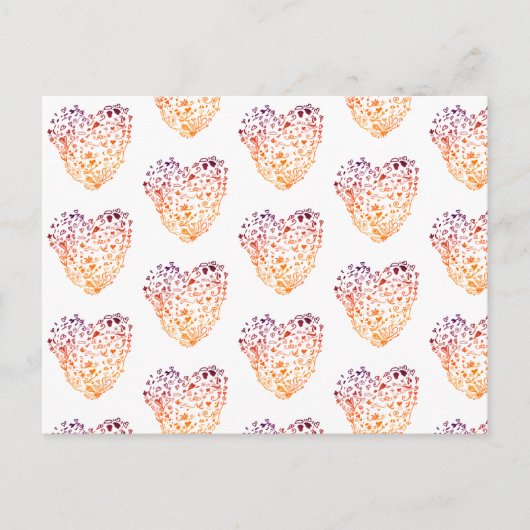 Valentijn Hearts DrawingPostcard Feestdagenkaart (Voorkant)