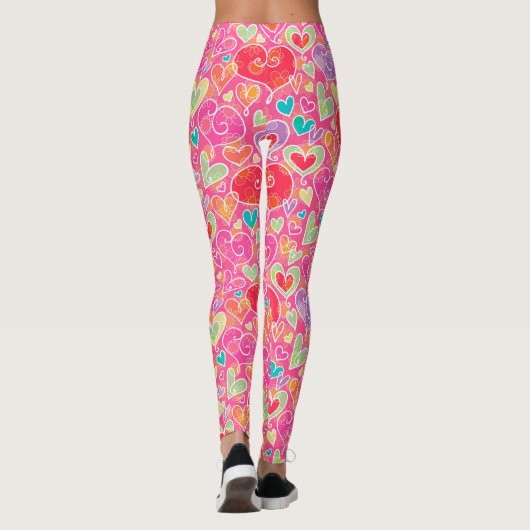 Valentijn Hearts en Flowers Leggings (Achterkant)
