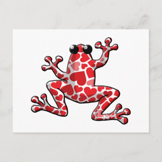 Valentijn Hearts Frog Feestdagenkaart (Voorkant)