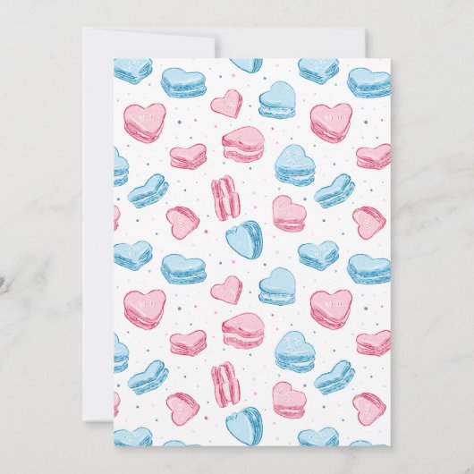 Valentijn Hearts Gender Reveal Party Kaart (Achterkant)