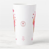 Valentijn Hearts Ice Cream Cone Schattige Artistie Latte Mok (Voorkant)