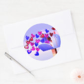 Valentijn Hearts in mailbox Ronde Sticker (Envelop)