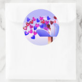 Valentijn Hearts in mailbox Ronde Sticker (Tas)