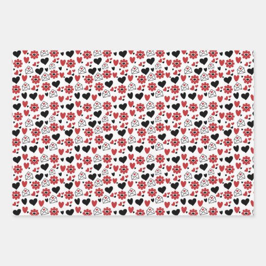 Valentijn Hearts Inpakpapier Vel (Voorkant 3)