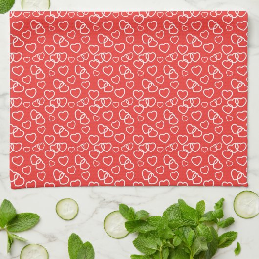Valentijn Hearts Kitchen Towel Theedoek (Gevouwen)