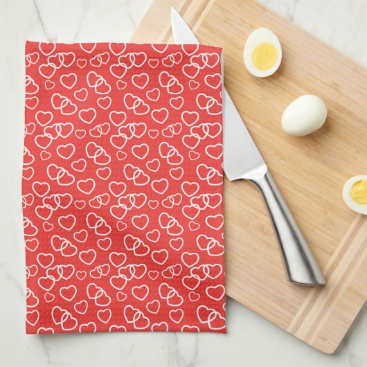 Valentijn Hearts Kitchen Towel Theedoek (Quarter Fold)