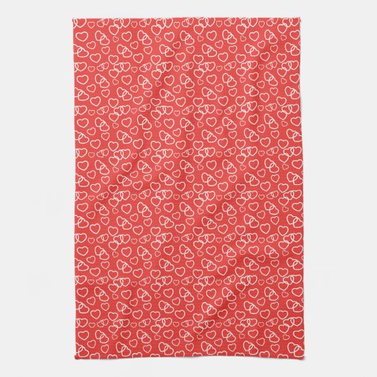 Valentijn Hearts Kitchen Towel Theedoek (Verticaal)