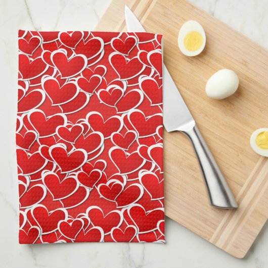 Valentijn Hearts Kitchen Towel Theedoek (Quarter Fold)