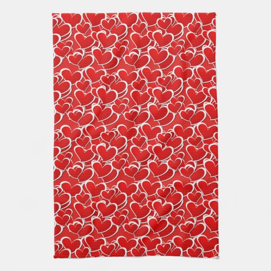 Valentijn Hearts Kitchen Towel Theedoek (Verticaal)