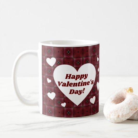 Valentijn Hearts Koffiemok (Met donut)