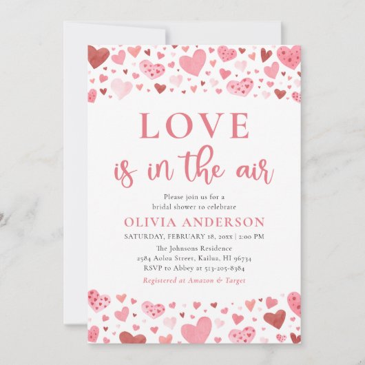 Valentijn Hearts Love is in het Air Vrijgezellenfe Kaart (Voorkant)