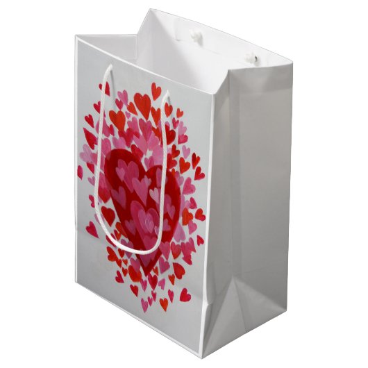 Valentijn Hearts Medium Cadeauzakje (Voorkant Gekanteld)
