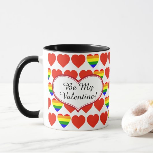 Valentijn Hearts Mok (Met donut)