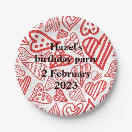 Valentijn_hearts party paper bord