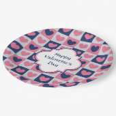 Valentijn Hearts Patroon Papieren Bordje (Gekanteld)