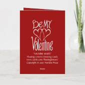 Valentijn Hearts Red Card Feestdagen Kaart (Achterkant)