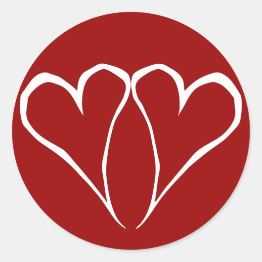 Valentijn Hearts Rode Sticker (Voorkant)