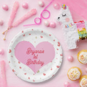 Valentijn Hearts Roze Rood & Goud Party Papieren Bordje (Feest)