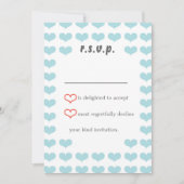 Valentijn Hearts RSVP (rood + hemelsblauw) Kaart (Voorkant)