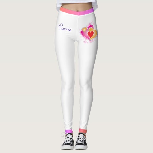 Valentijn Hearts & Shades of Pink Leggings (Voorkant)