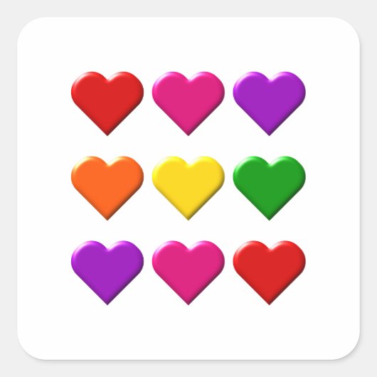 Valentijn Hearts Sticker (Voorkant)