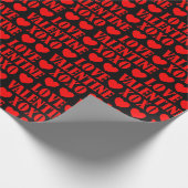Valentijn Hearts Stijlvol modern chique zwart rood Cadeaupapier (Hoek)
