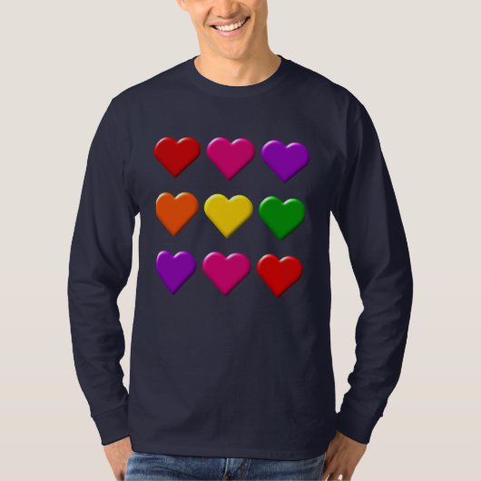 Valentijn Hearts T-shirt met lange mouwen (Voorkant)