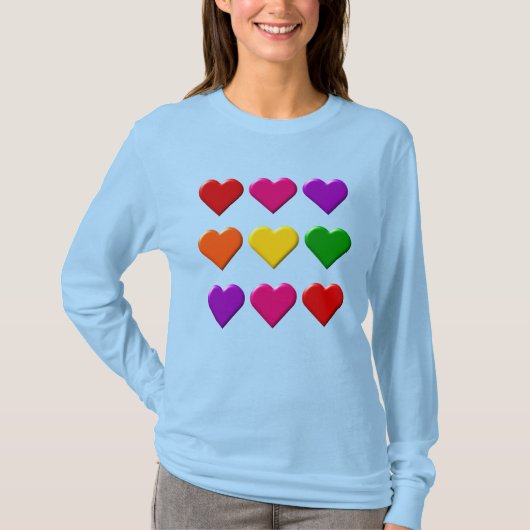 Valentijn Hearts T-shirt met lange mouwen (Voorkant)