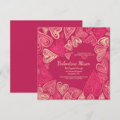 Valentijn Hearts Uitnodiging (Voorkant / Achterkant)