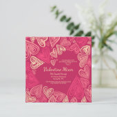 Valentijn Hearts Uitnodiging (Staand voorkant)