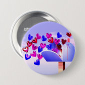 Valentijn Hearts Vliegen Uit Mailbox Ronde Button 7,6 Cm (Voorkant /achterkant)