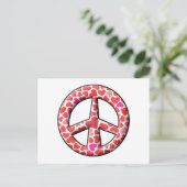 Valentijn Hearts Vredesteken Feestdagenkaart (Staand voorkant)