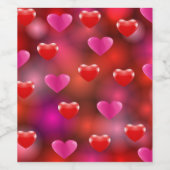 Valentijn Hearts Wijn Etiket (Enkel label)