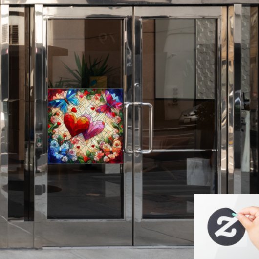 Valentijn Hearts Window Cling Raamsticker (Kantoordeur)