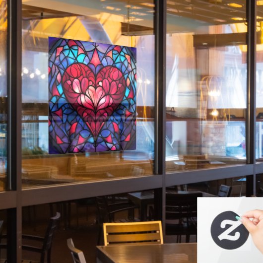 Valentijn Hearts Window Cling Raamsticker (Restaurant Raam)