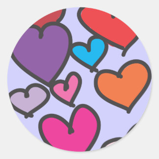 Valentijn hekelt kleurrijke liefde ronde sticker