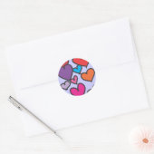 Valentijn hekelt kleurrijke liefde ronde sticker (Envelop)