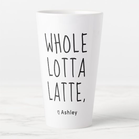 Valentijn hele Lotta Latte zwart script Latte Mok (Voorkant)