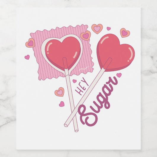 Valentijn Hey Sugar Wijn Etiket (Enkel label)