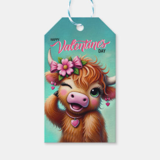 Valentijn Highland Koe Gift Label Cadeaulabel