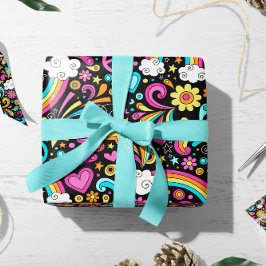 Valentijn Hippie Peace Love | Valentijn Gift Wrap Cadeaupapier